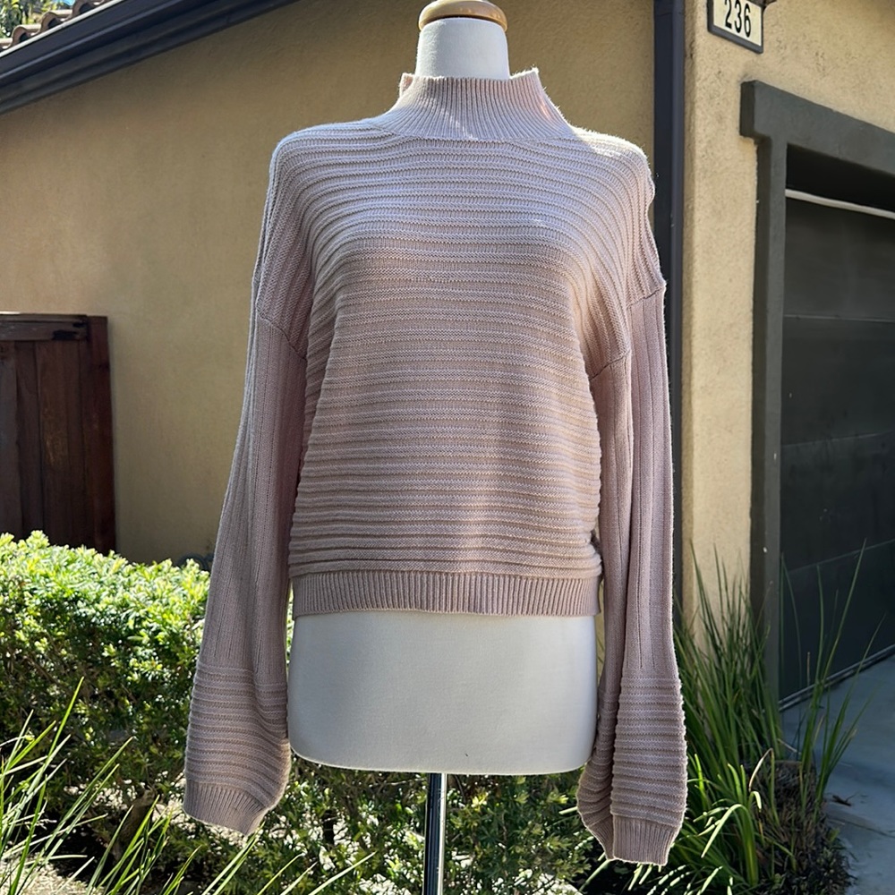 Baby pink mock neck sweater